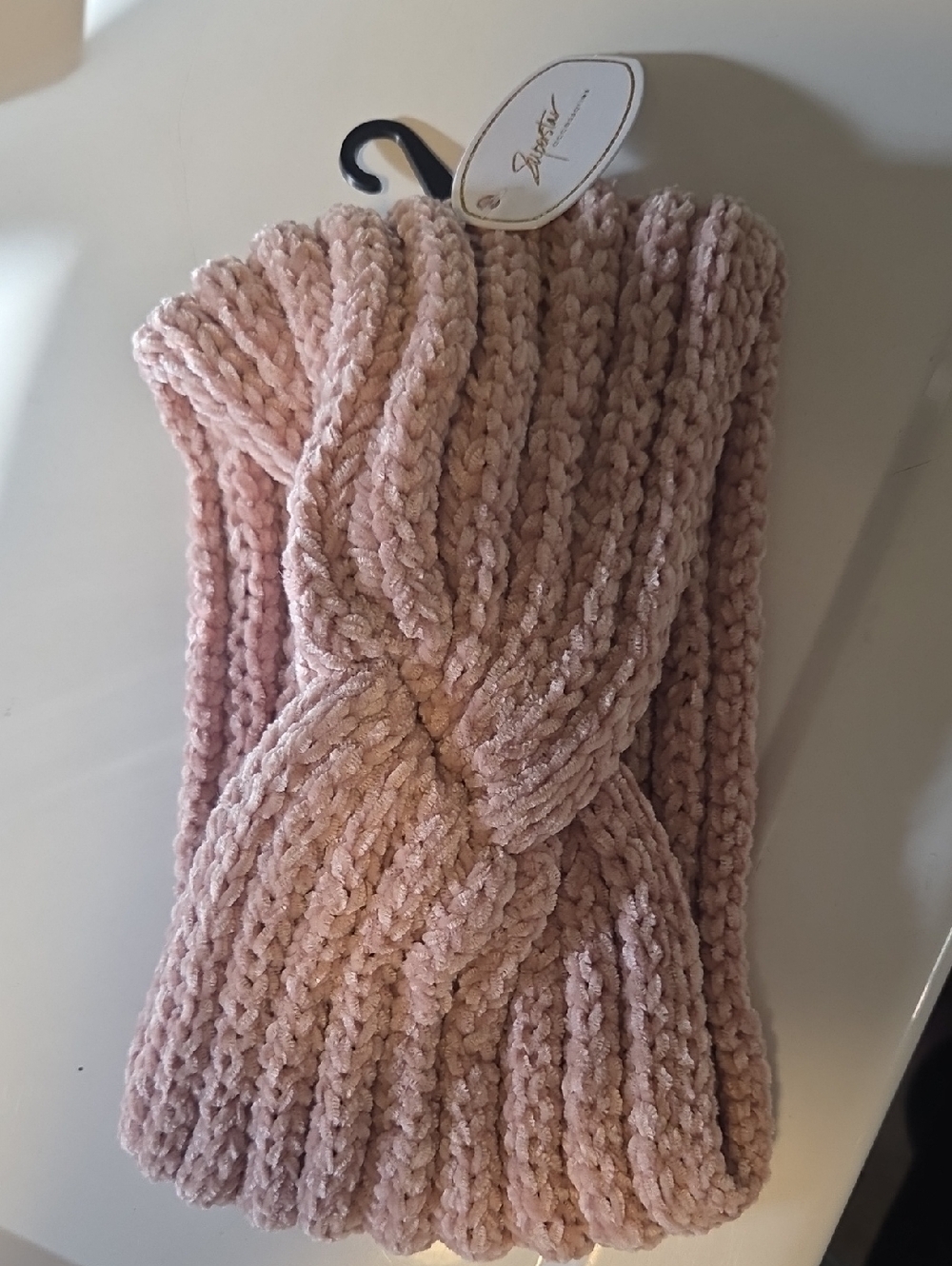 Soft Knit Headband Scarf - Pink